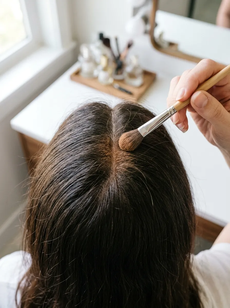 Ponytail with Scalp Concealer Powder
