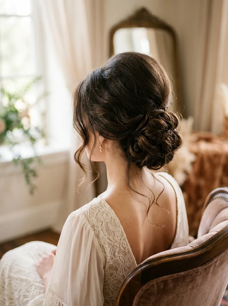 Low Bun With Volumized Crown