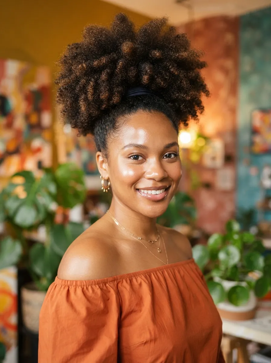 Curly Afro Puff