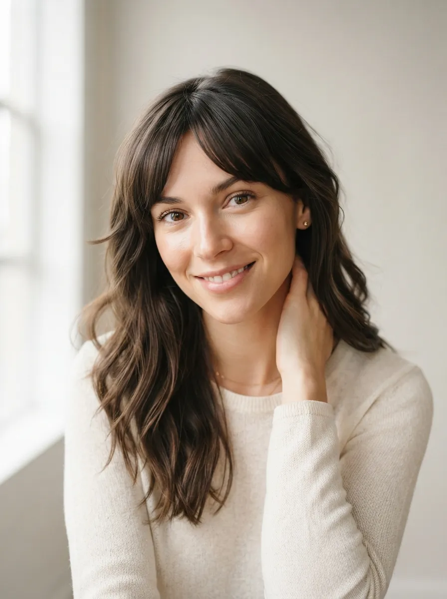 Long Bangs for Heart Shaped Faces