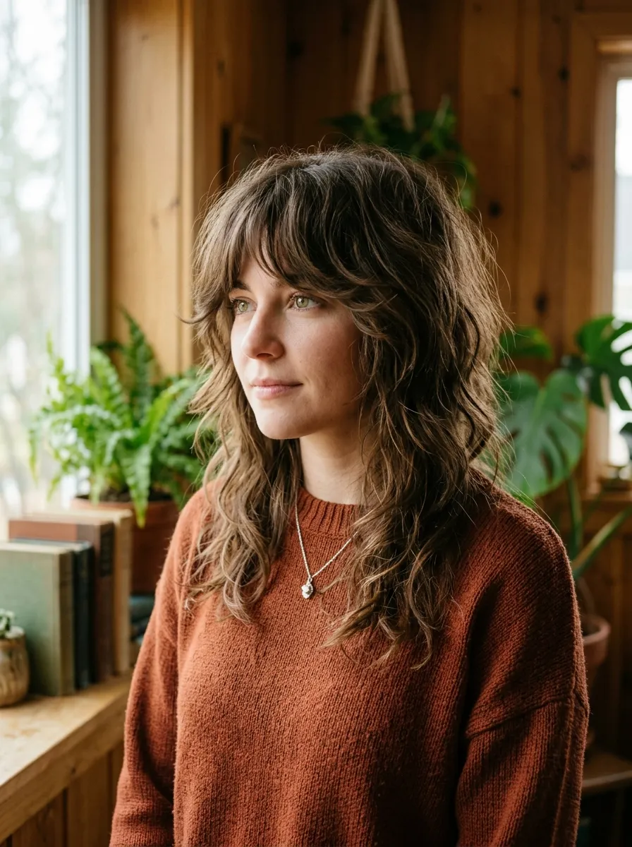Curtain Bangs With Shag Layers