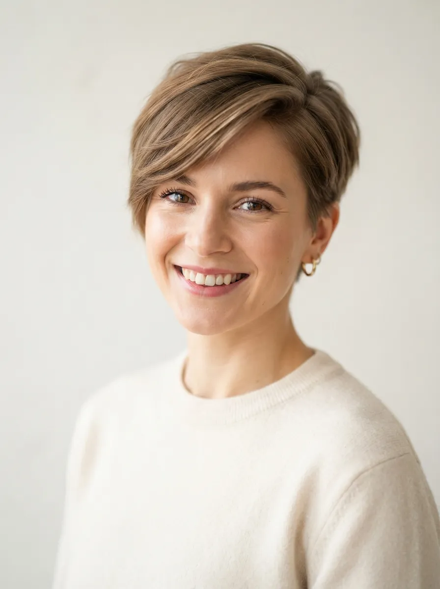 Side Swept Bangs on Pixie Cuts