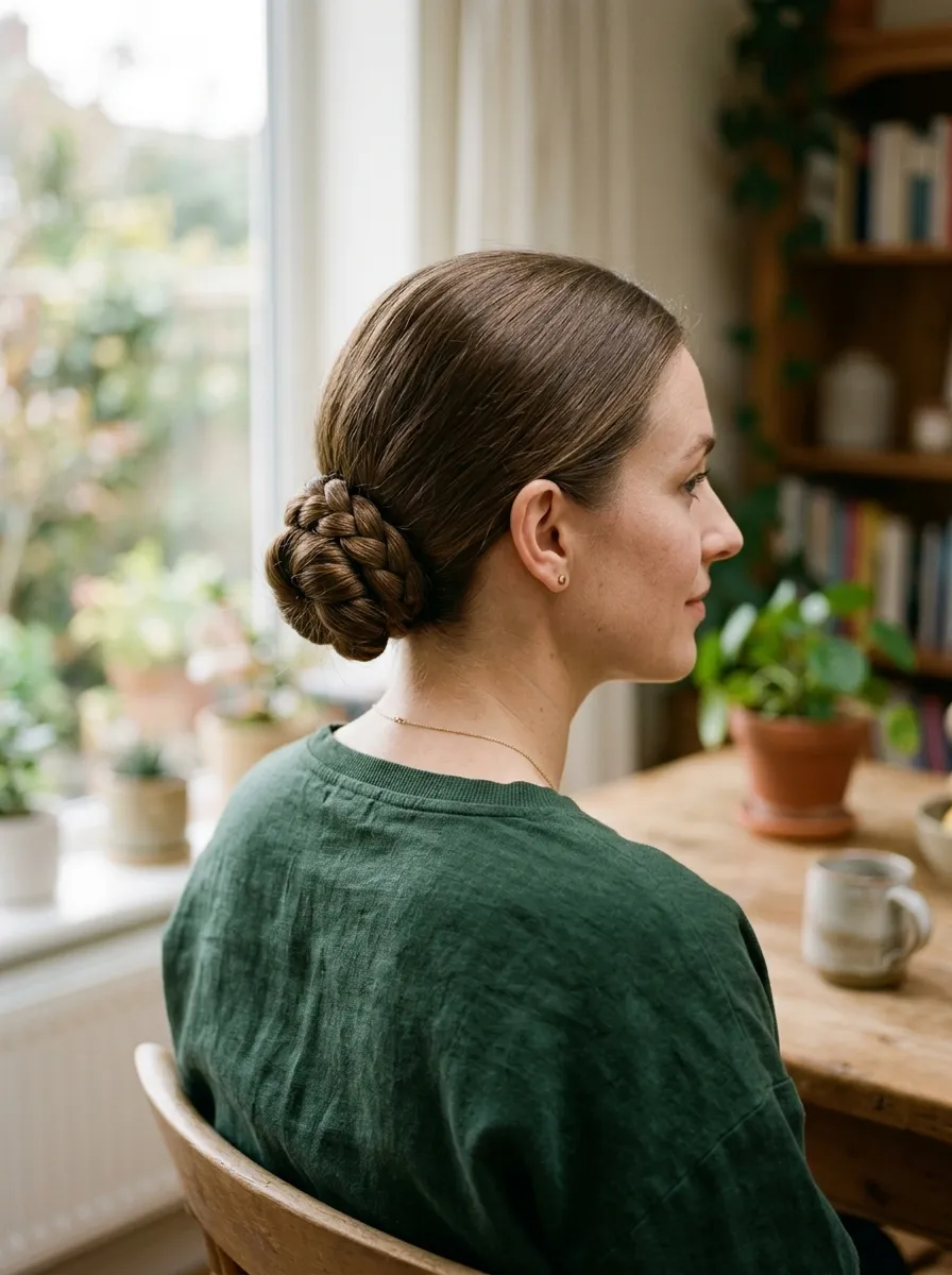 Simple Braided Low Bun