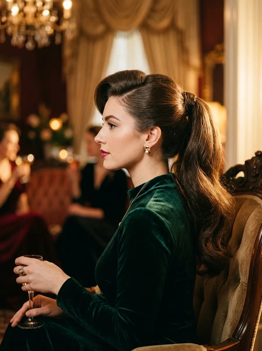 Side Part Swoop Ponytail