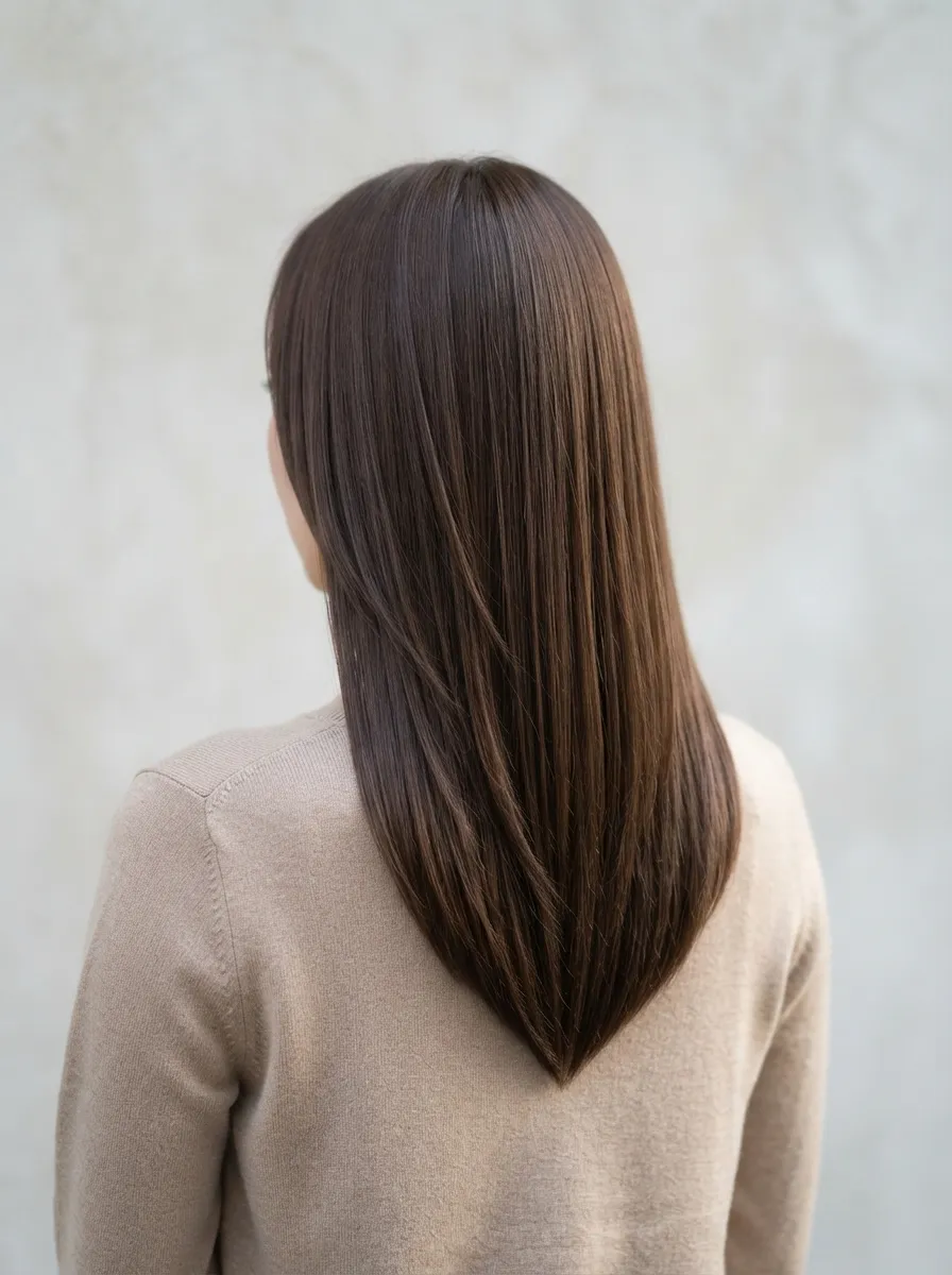 V Cut Layers for Straight Hair