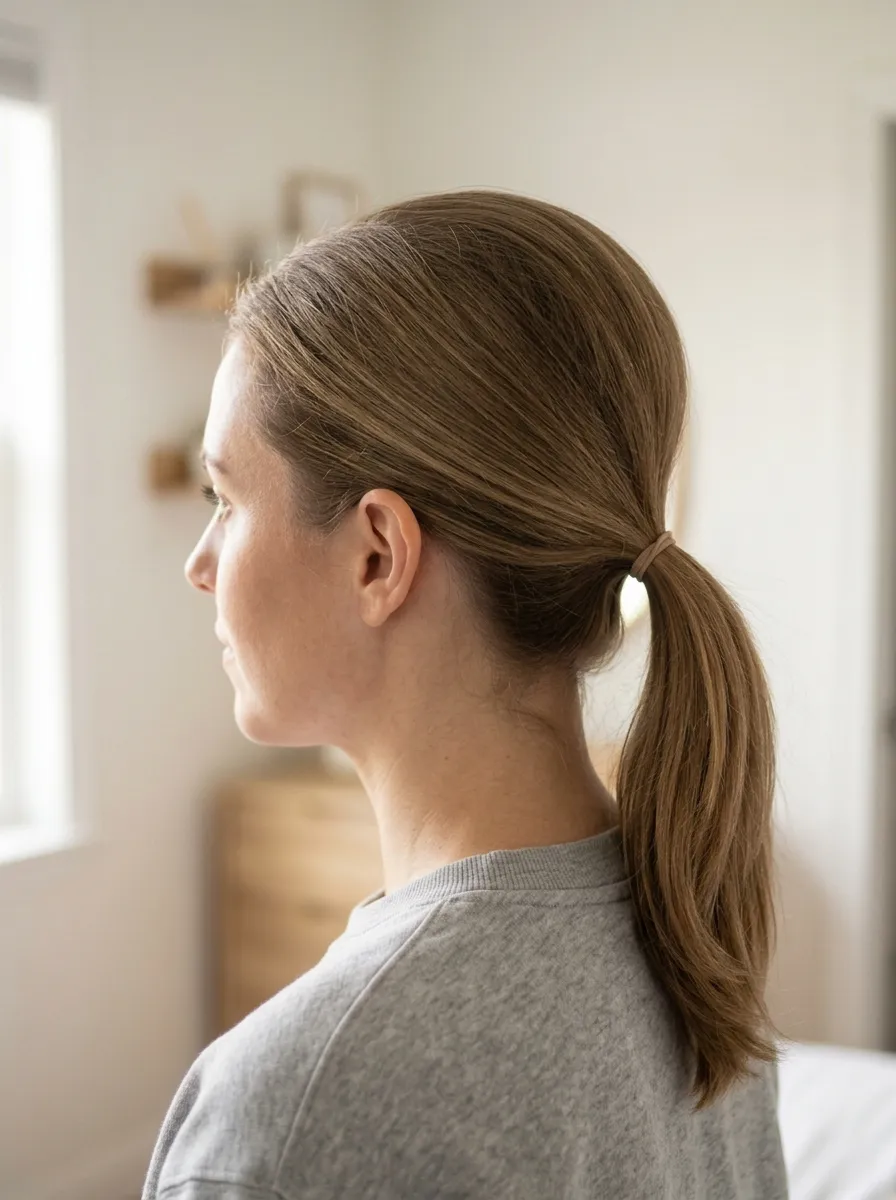 Ponytail Over a Hidden Headband