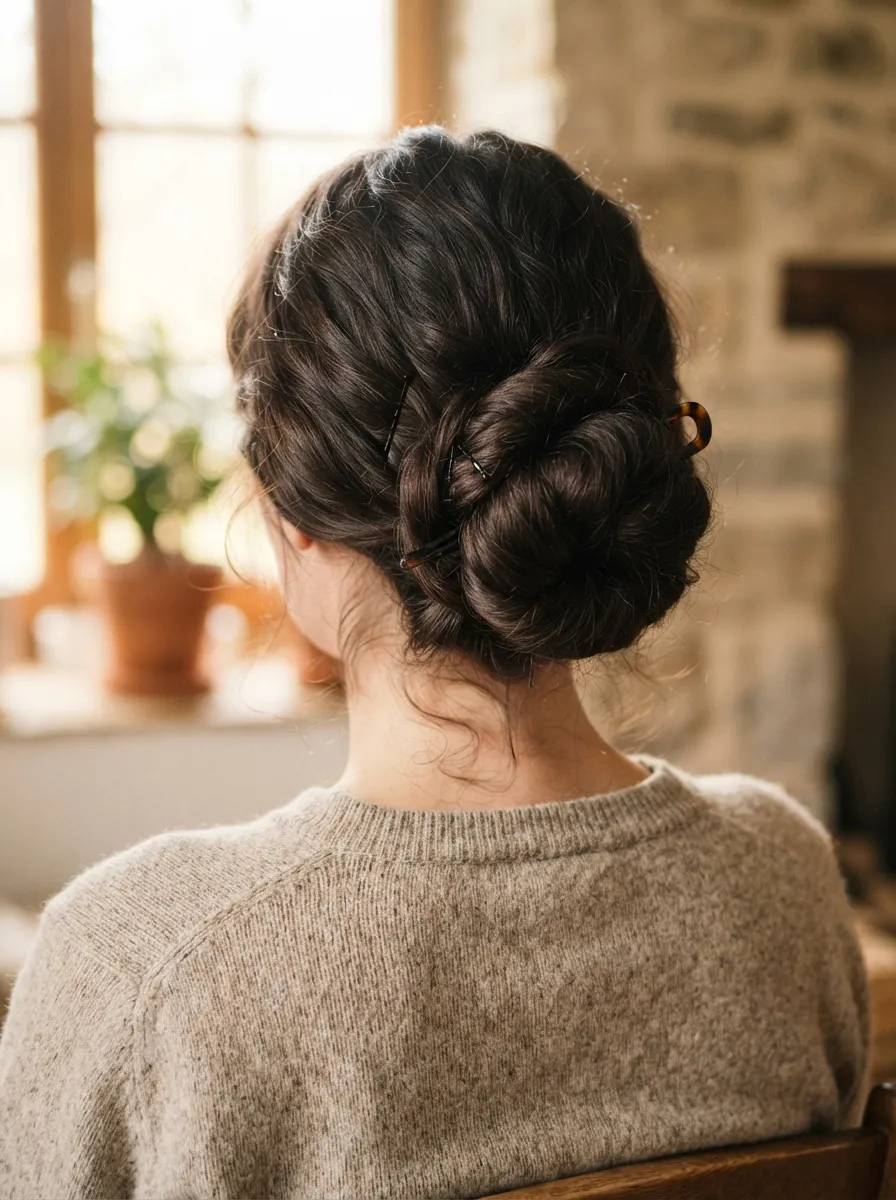 Low Bun for Thick Hair