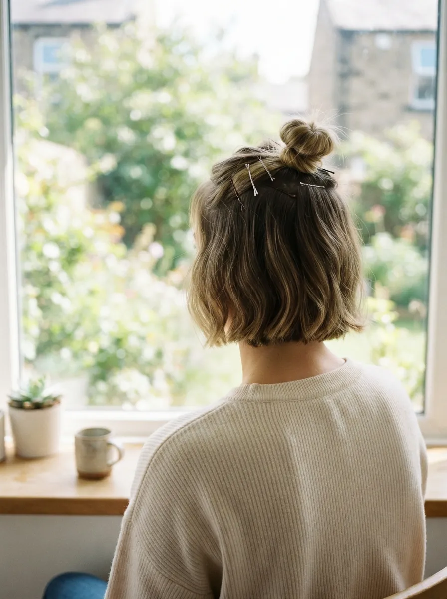 Short Hair High Bun
