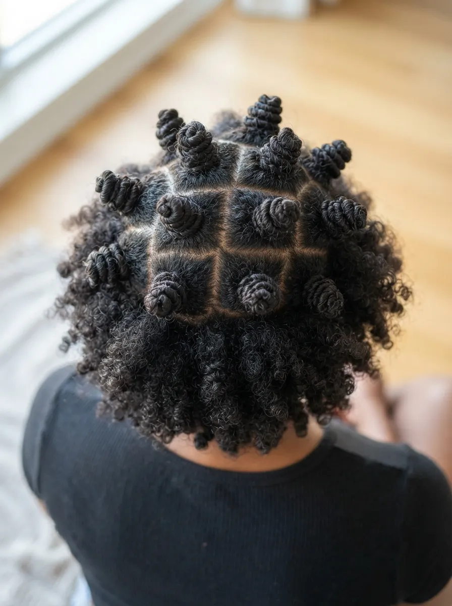 Bantu Knot Bun Cluster