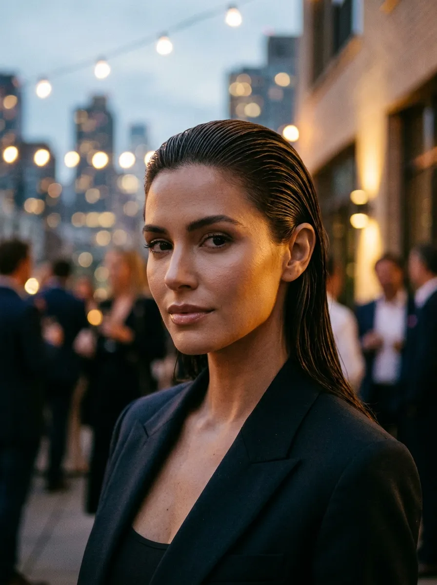 Wet Look Slicked Back Style
