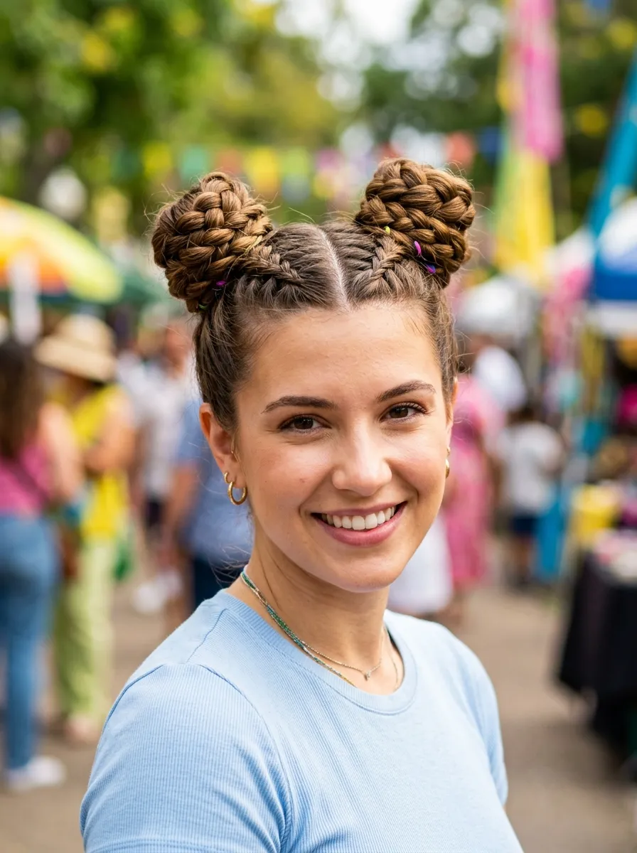 Braided Space Buns