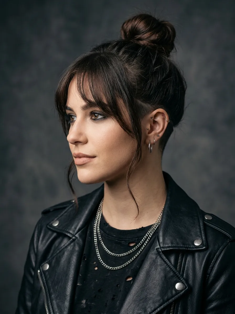 Bangs with an Undercut Nape