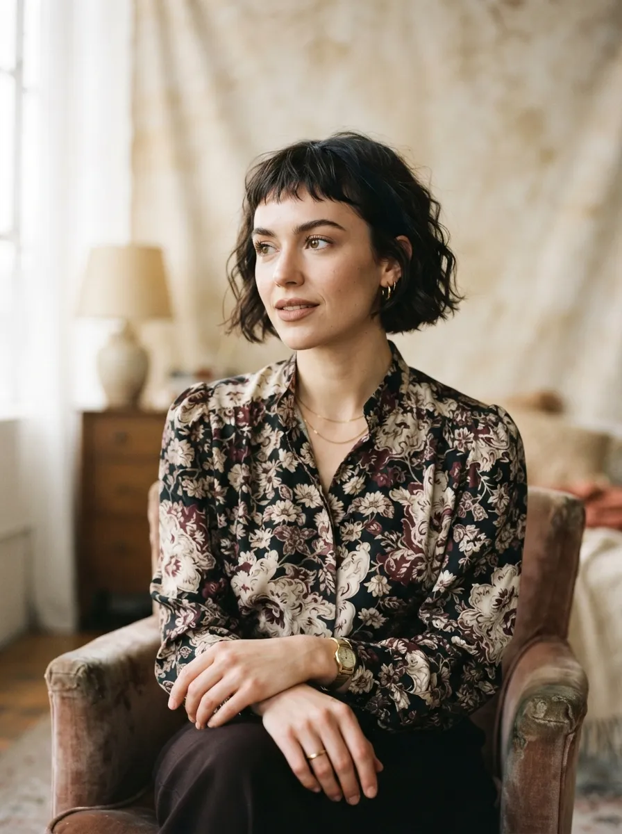 Wispy Baby Bangs for a Retro Vibe