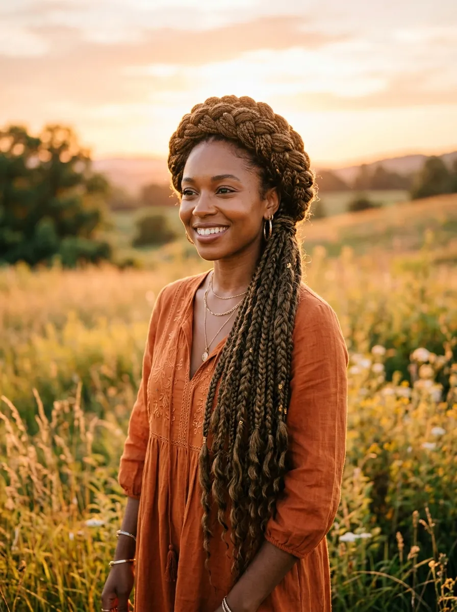 Braided Ponytail With Volume on Top