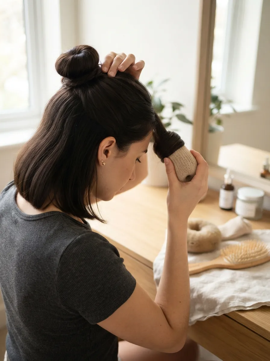 Sock Bun Method for Instant Fullness