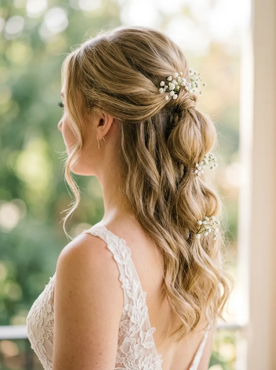 Half Up Bubble Ponytail