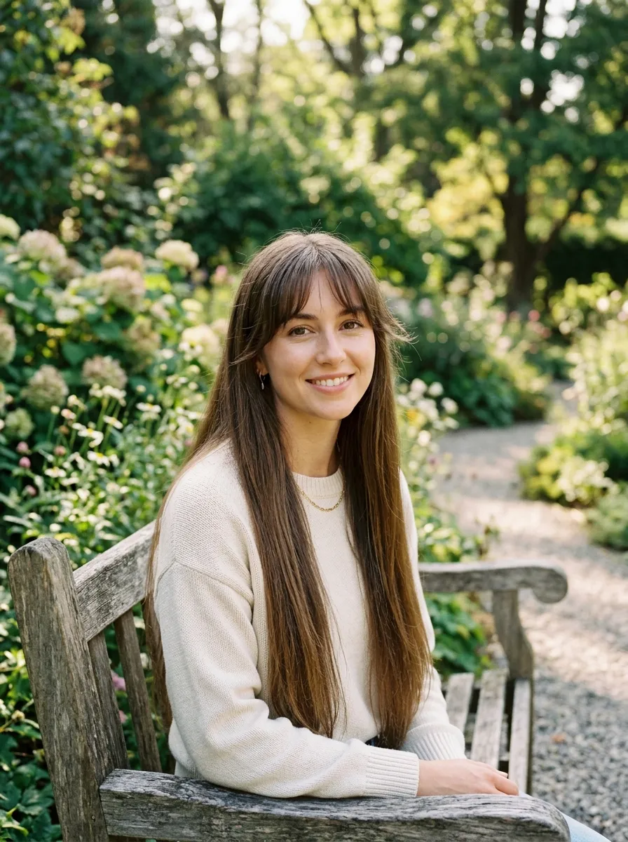 Bottleneck Bangs For Long Straight Hair