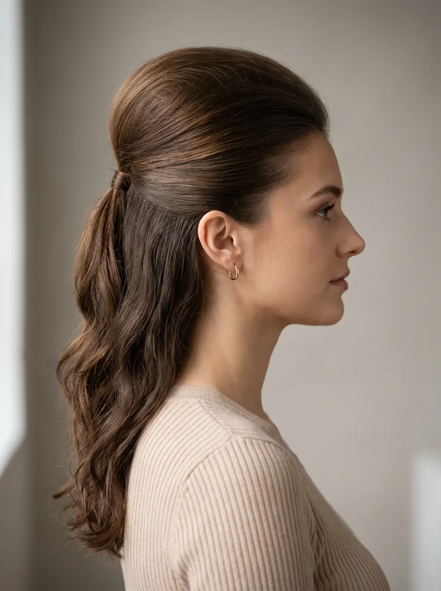 Half Up Ponytail with Bump