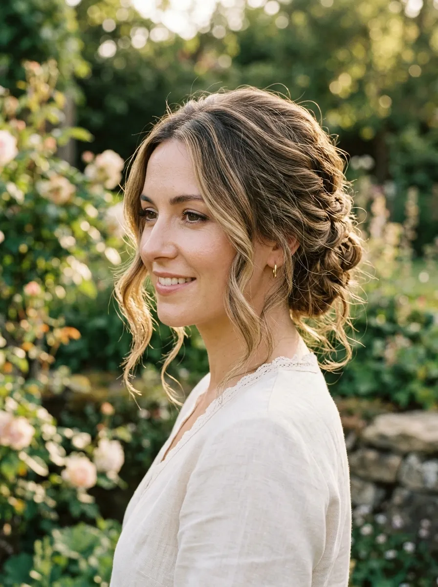 Textured Updo with Face Framing Pieces