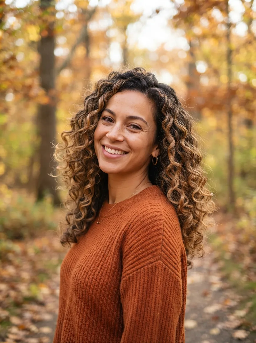 Curly Hair With Balayage