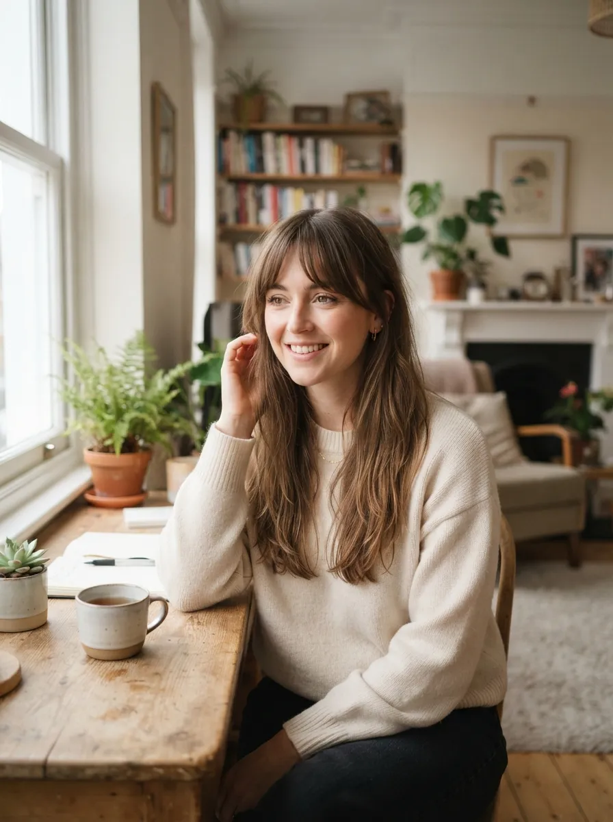 Long Bangs for Everyday Casual Wear