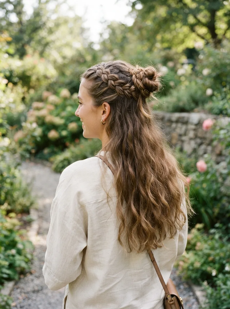 Half Up Braided Bun