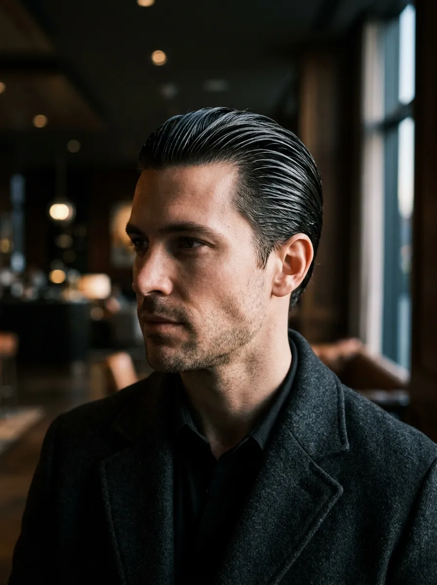 Wet Look Slick Back