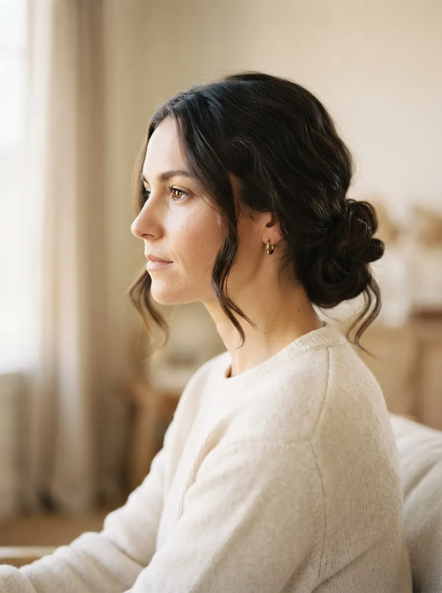Low Bun for Oval Faces