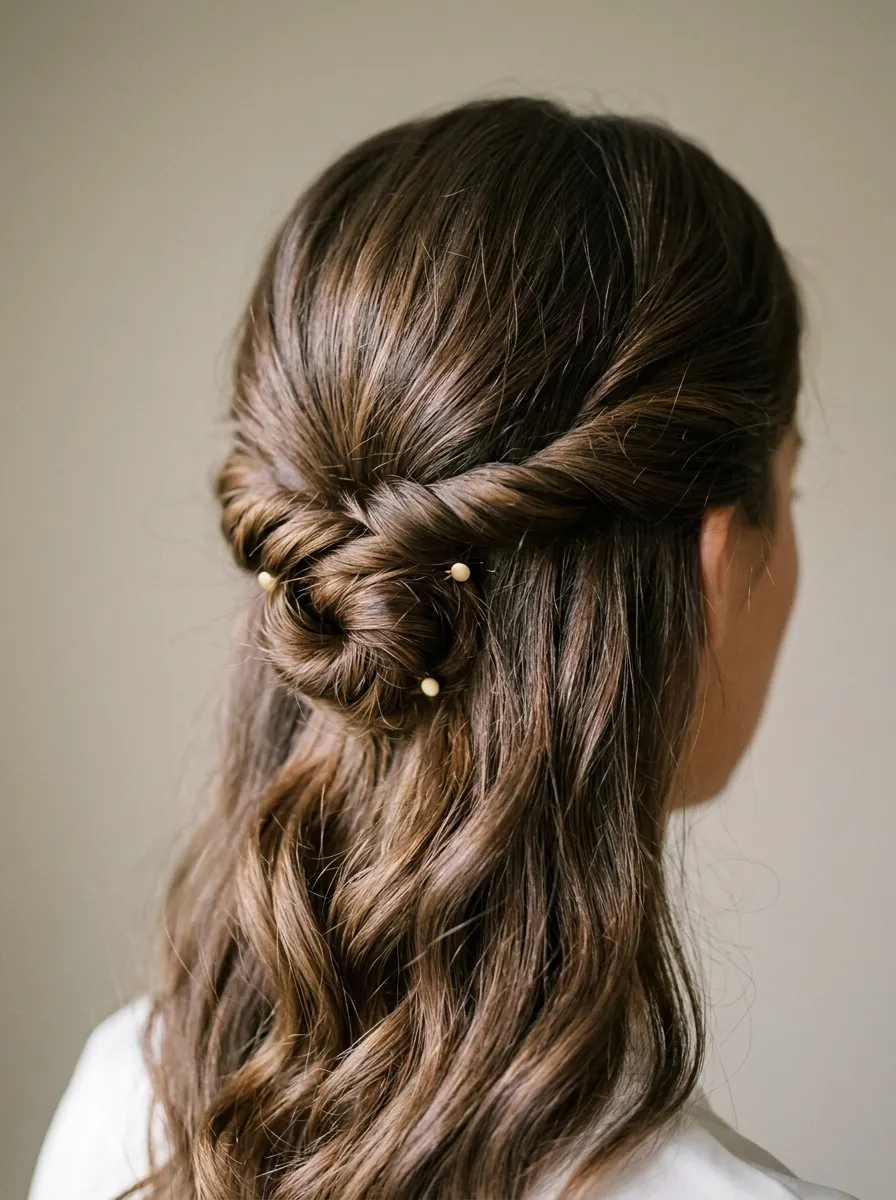 The Low Twisted Half Updo