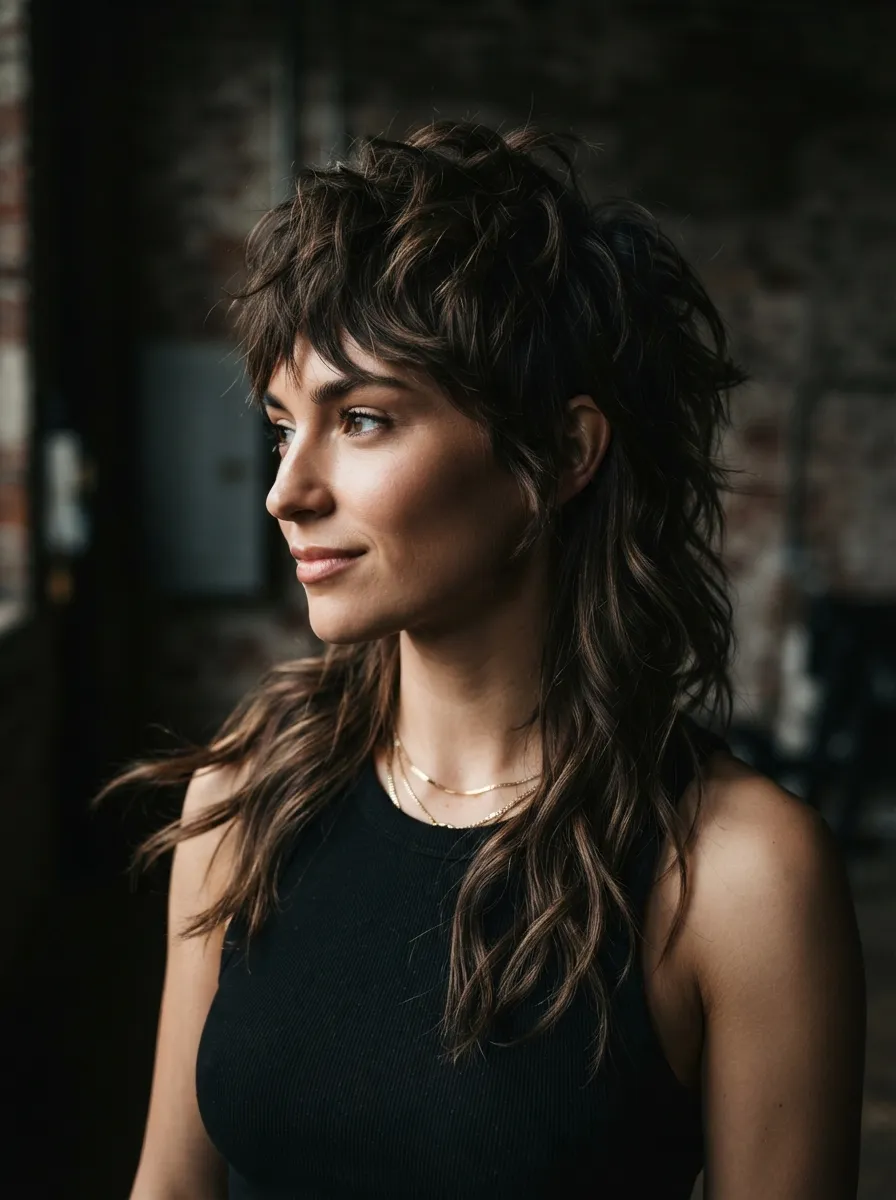 Layered Mullet for Retro Style