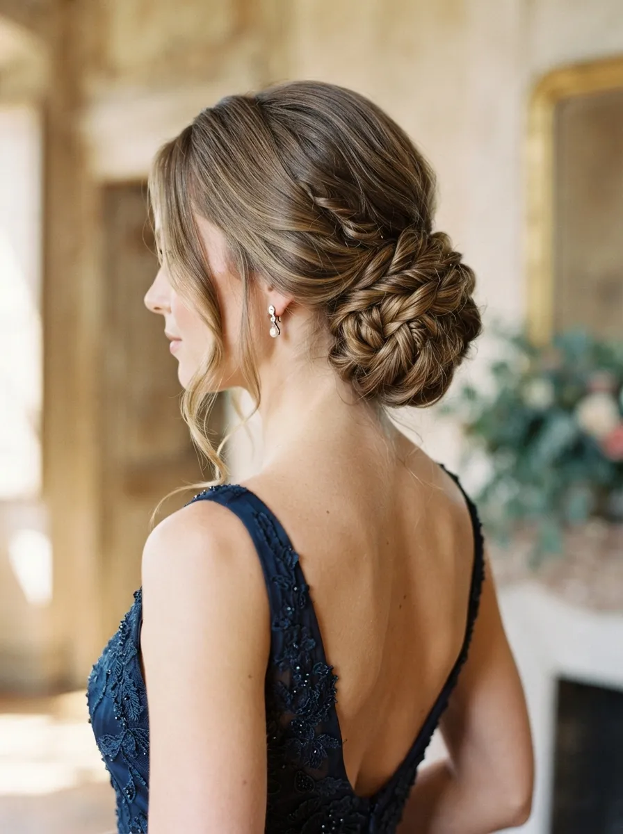 Low Twisted Side Updo