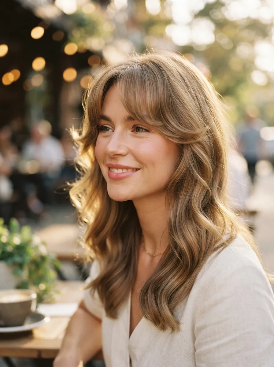 Curtain Bangs With Soft Face Framing Curls