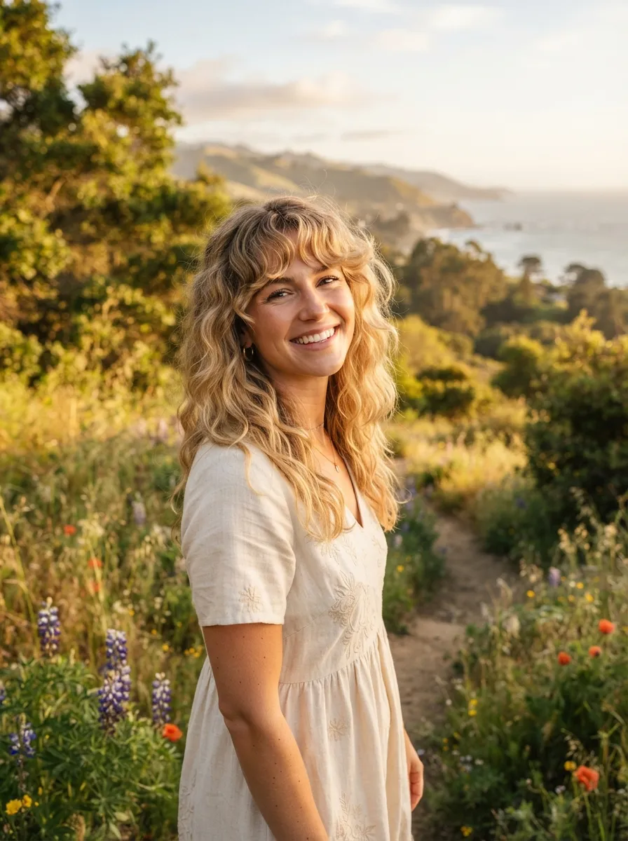 Bangs with Loose Beachy Waves