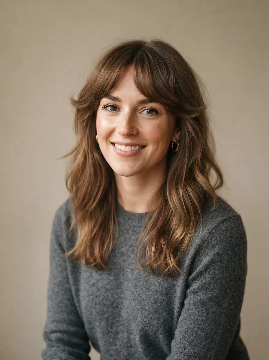 Side Swept Bangs for Oval Faces