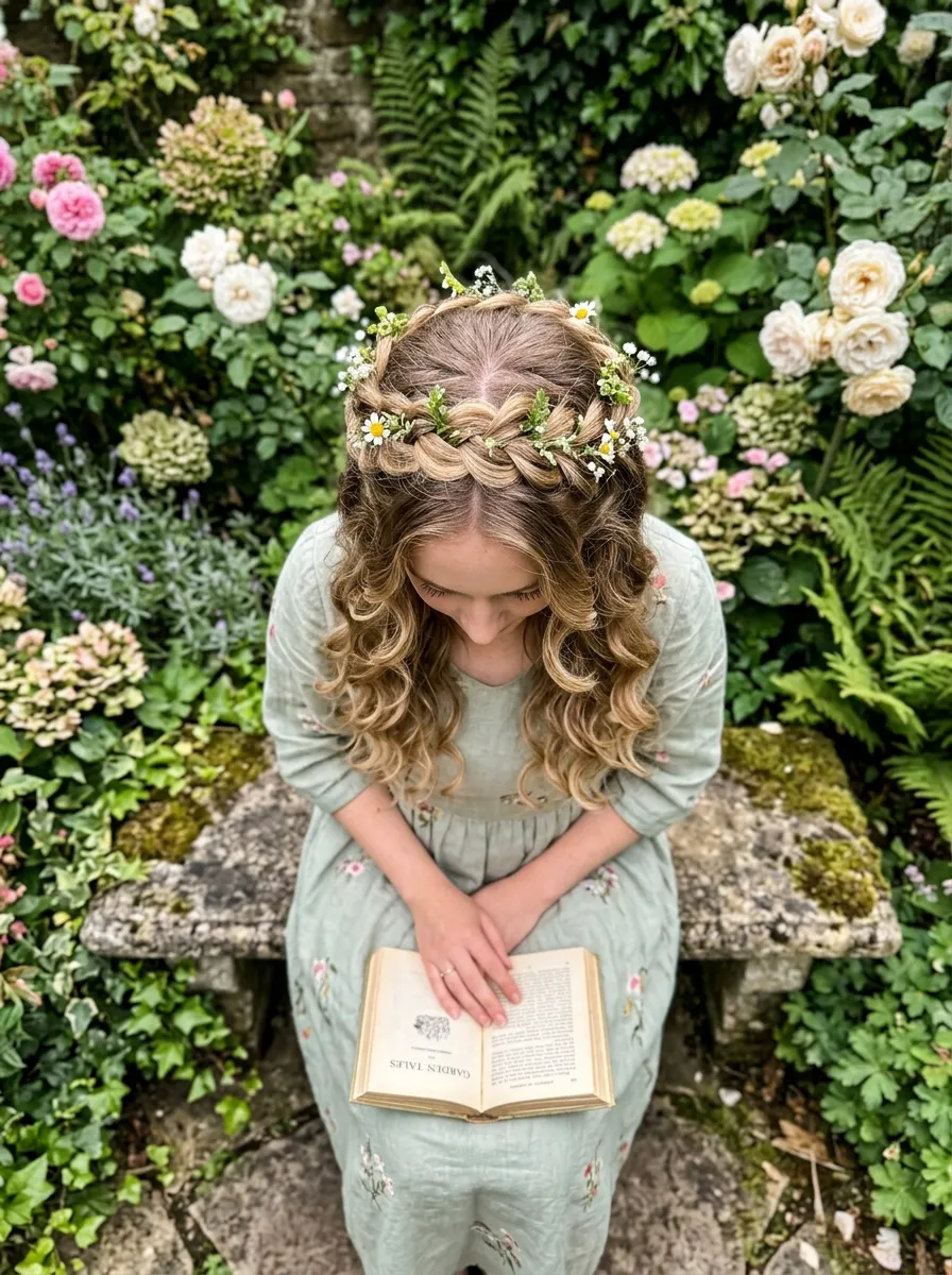 Braided Halo With Curled Ends