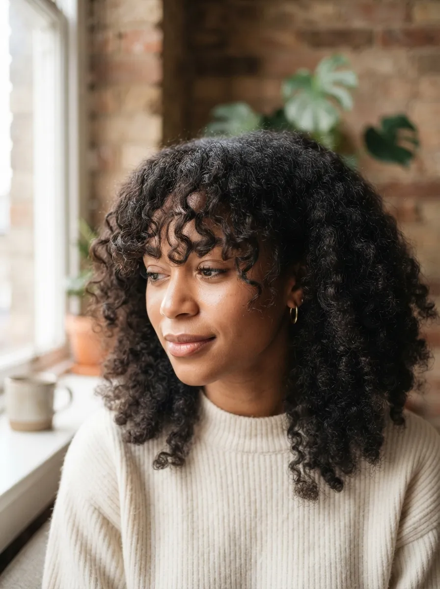 Long Bangs for Coarse Hair
