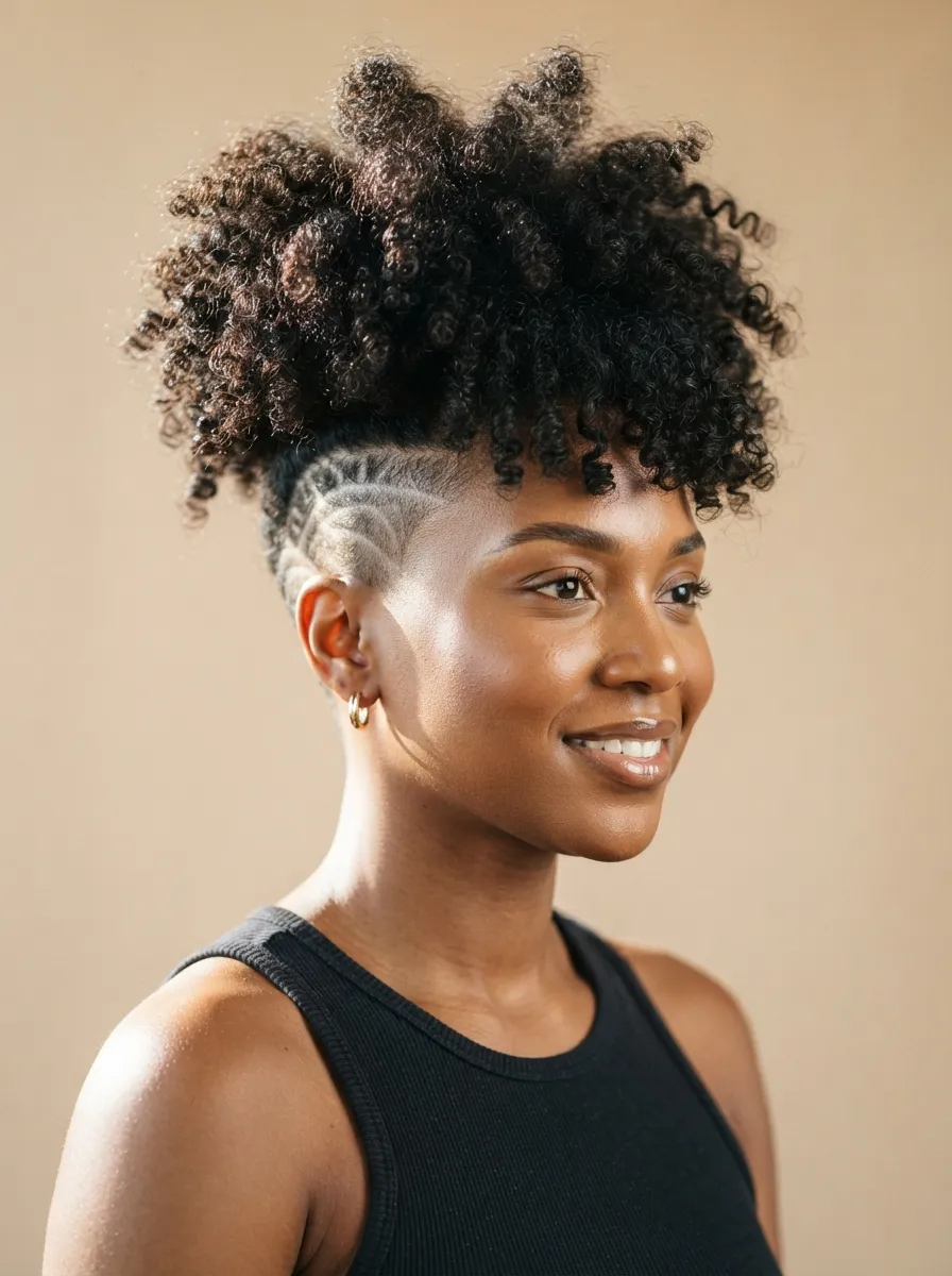 High Puff With Shaved Sides