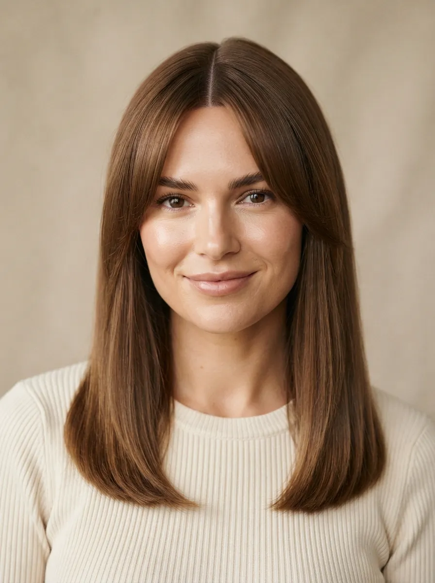 Classic Middle Part Curtain Bangs