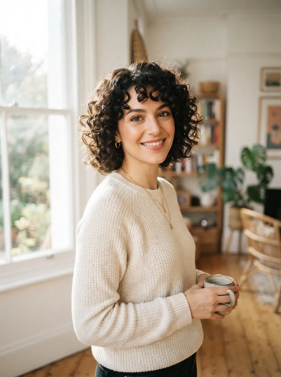 Layered Curly Bob