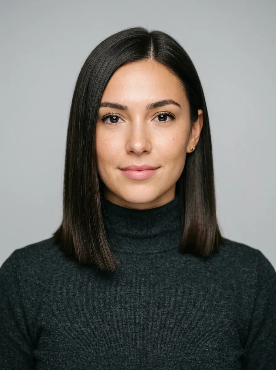 blunt haircut at shoulder length