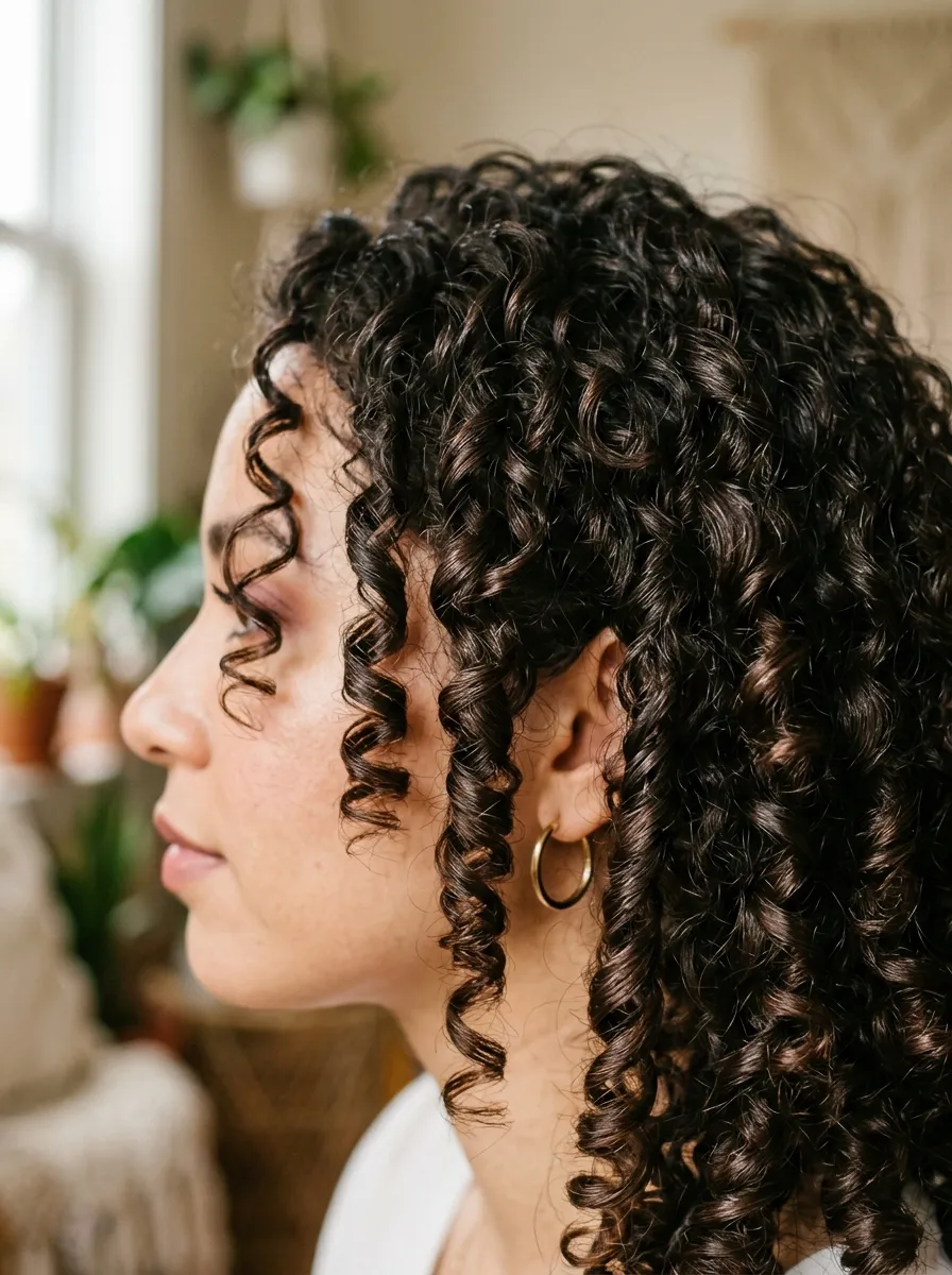 naturally air dried curly hair