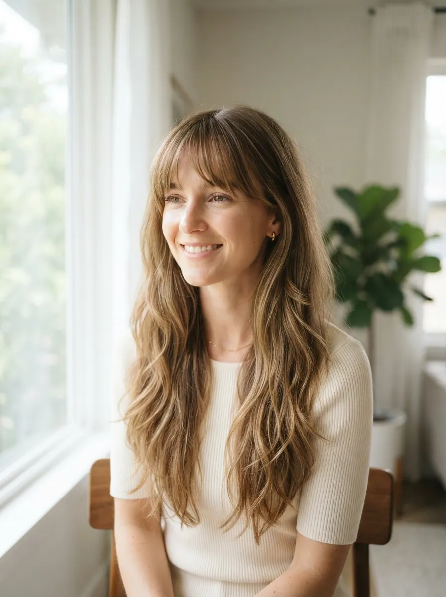 Long Layers with Bangs