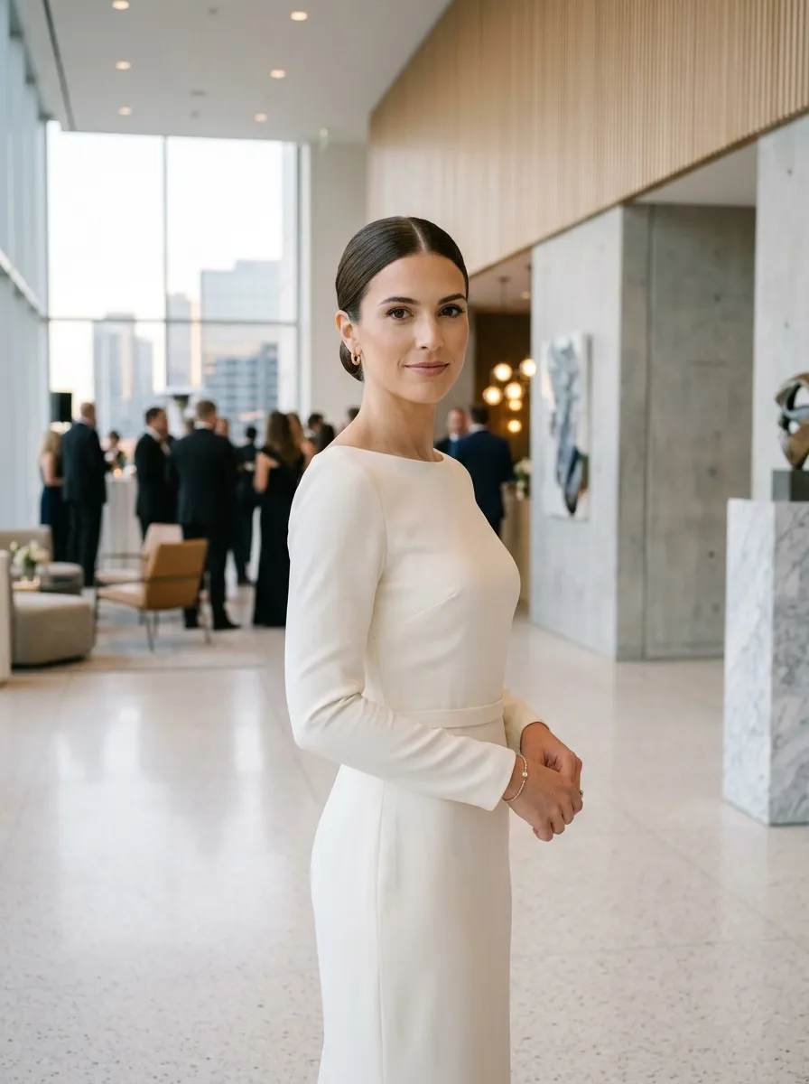 Sleek Middle Part With a Low Bun