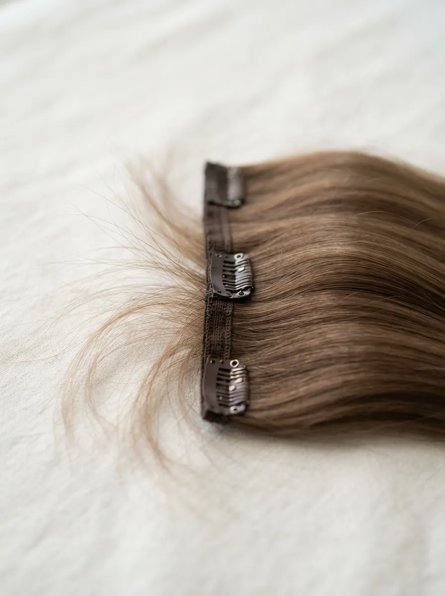 Bun with Hair Extensions Clipped In
