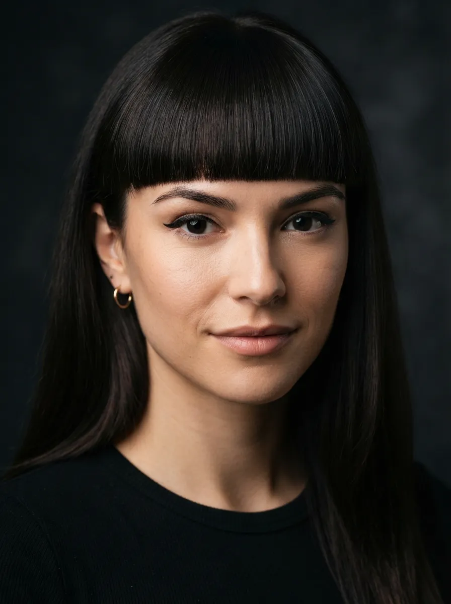 Long Bangs with a Blunt Cut