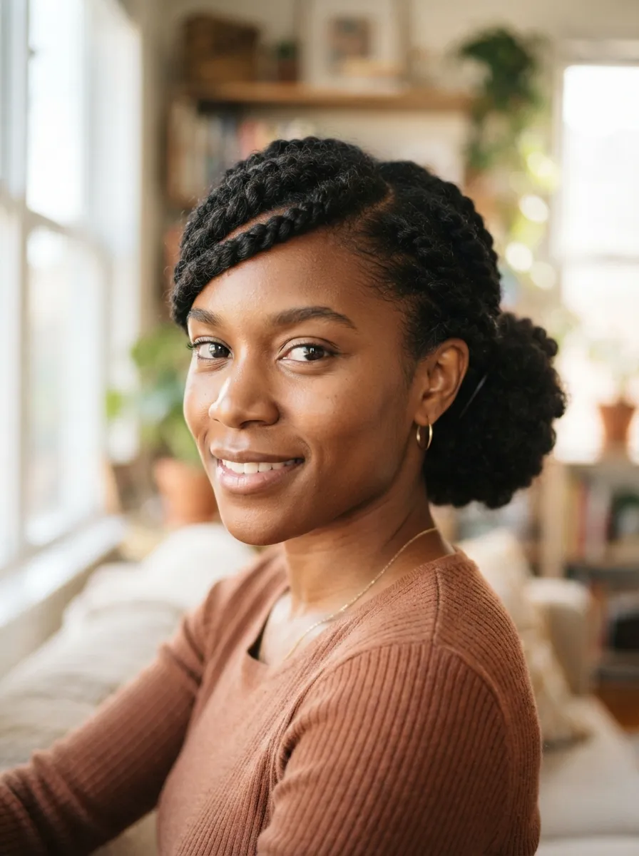 Two Strand Flat Twist Bangs