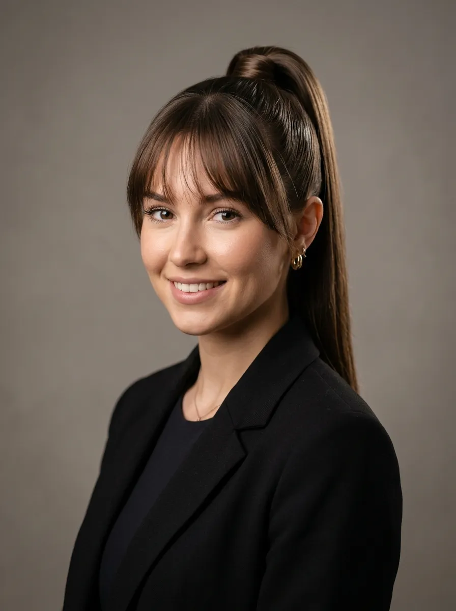 Bangs Paired with a High Ponytail