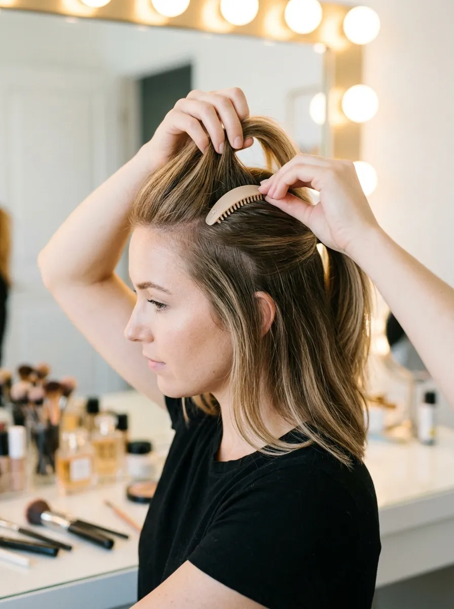 Ponytail with a Bump It Insert