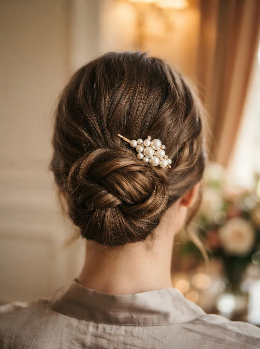 Bun with Statement Hairpins