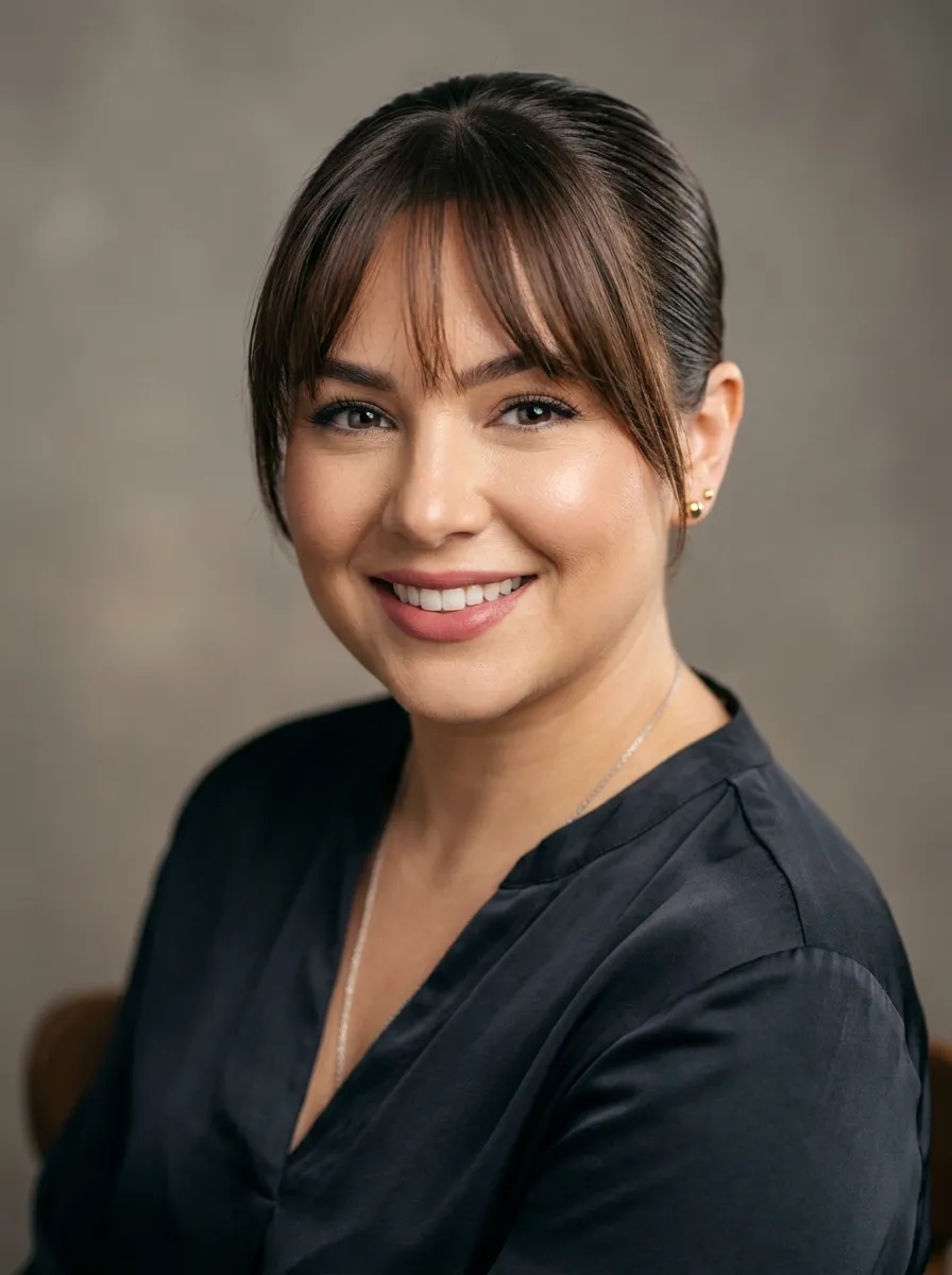 Bangs with a Slicked Back Top